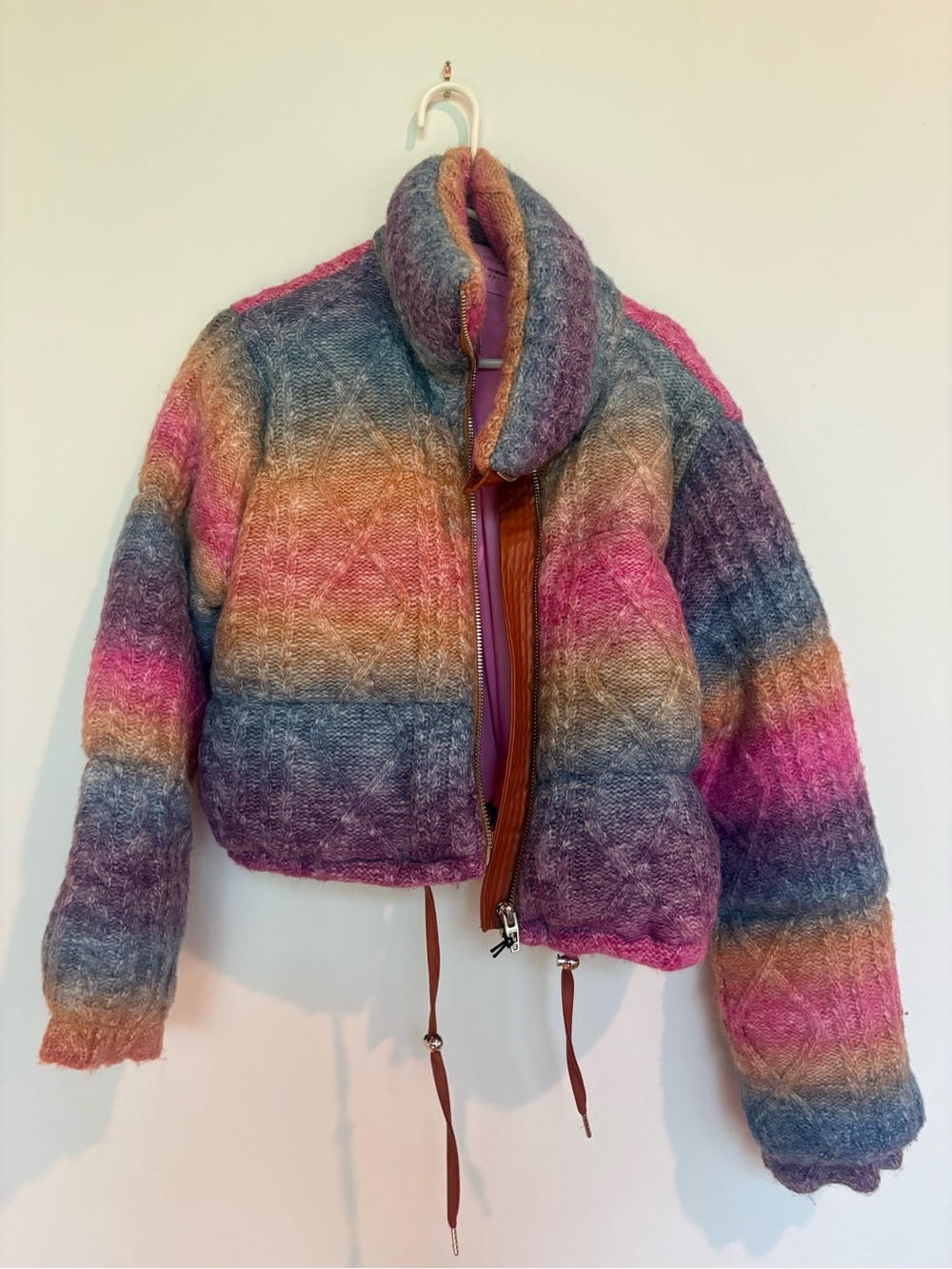 Blank NYC Multicolor Ombre Cropped Puffer Jacket